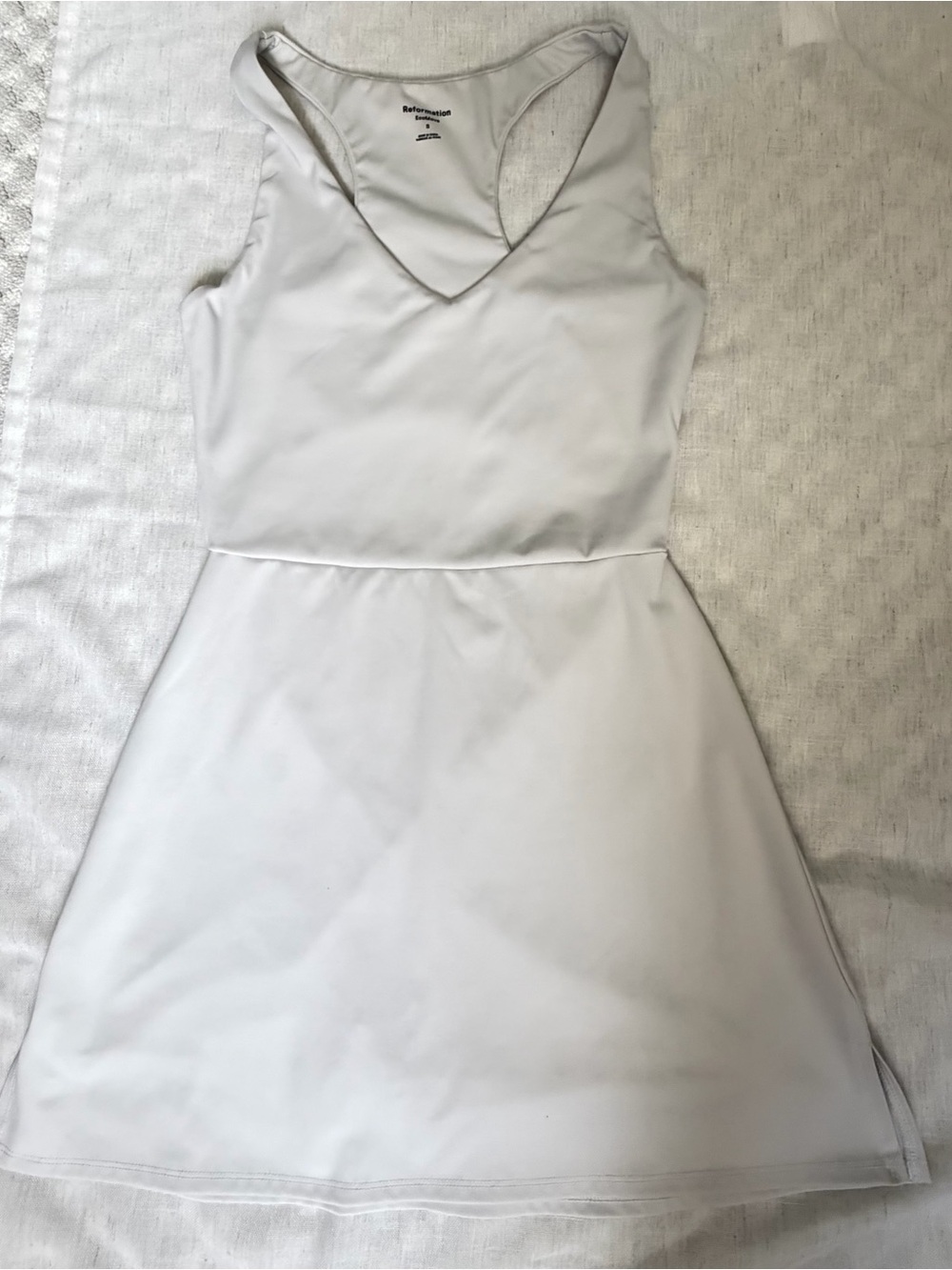 Reformation EcoMove Light Gray Athletic Tennis Dress w/ Built-In Shorts Size S